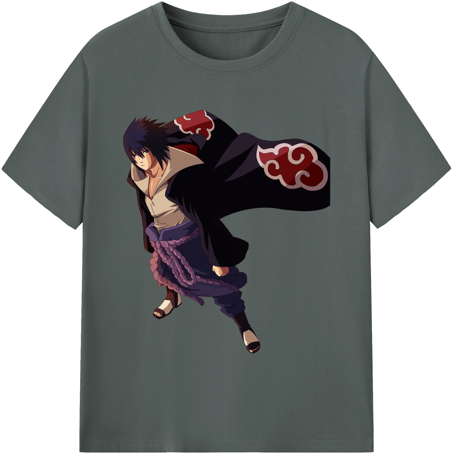 （画像用） NARUTO -ナルト- うちは サスケ Uchiha Sasuke 綿100％ メンズ半袖Tシャツ｜肌触りやわらか＆通気性